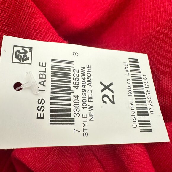 NEW! Karen Scott Long Sleeve Top‎ Mock Neck Plus 2X Cotton Amore Red - Picture 4 of 10